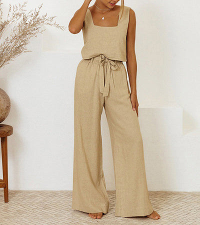 Milena™ | Minimalist Top and Wide-Leg Pants Set