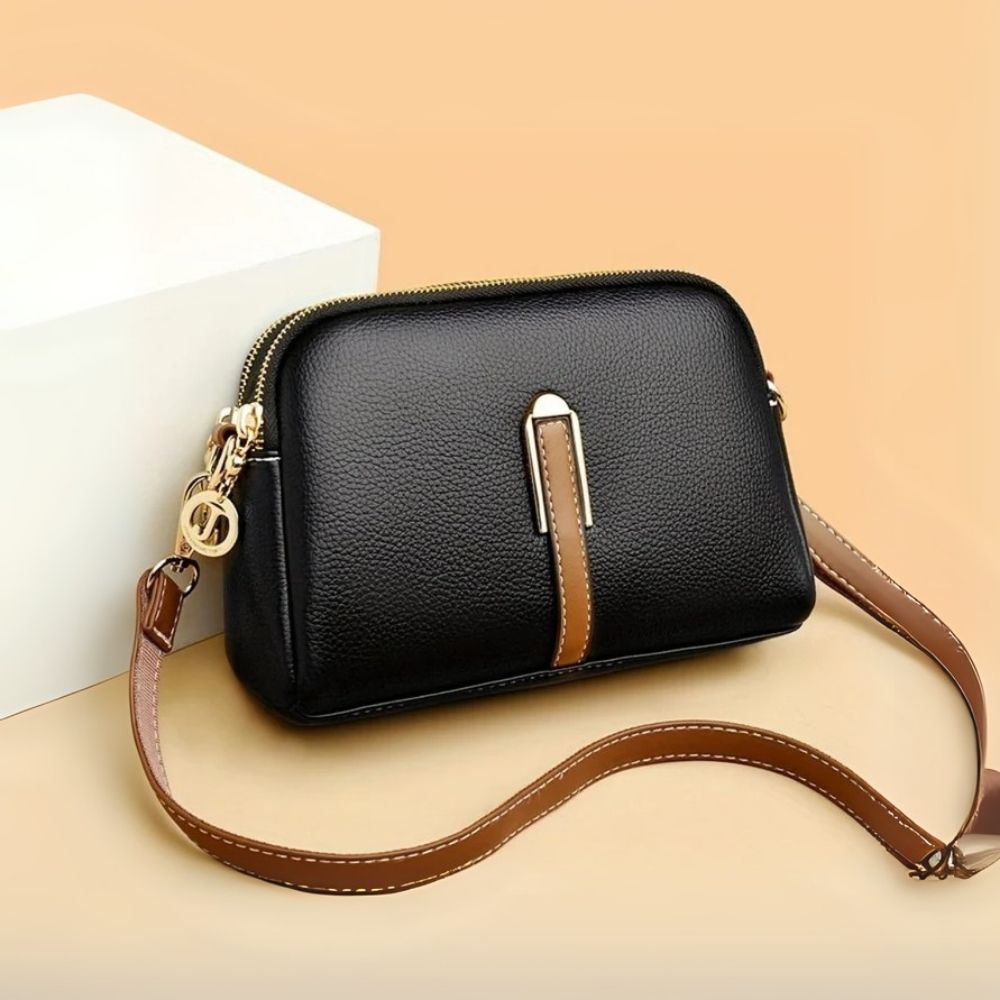 Mila Litchi Embossed Crossbody Bag