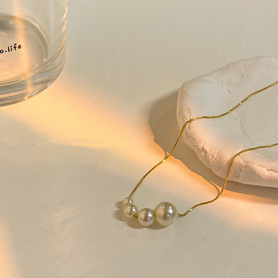 Annalise - Gold Freshwater Pearl Necklace