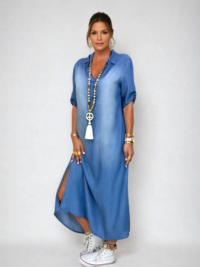 Hazel | Denim Maxi Dress