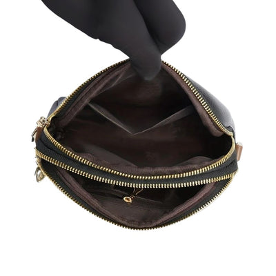 Mila Litchi Embossed Crossbody Bag