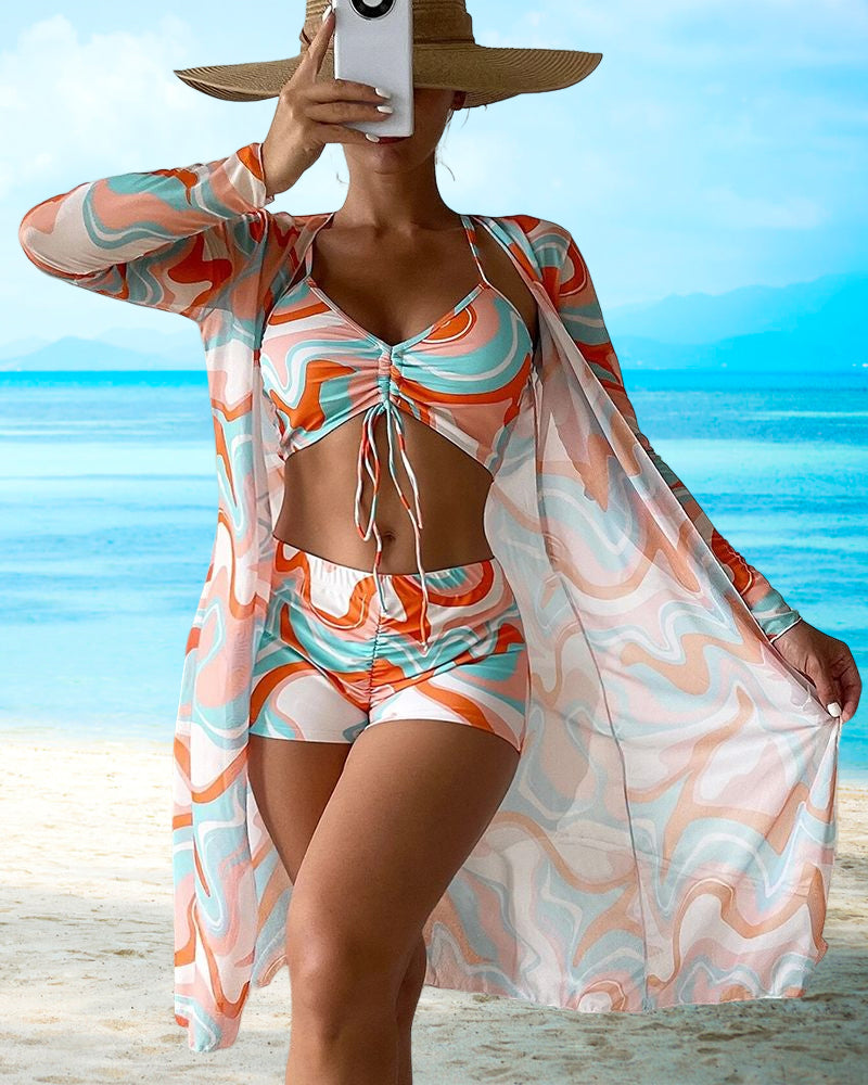 Lillian | Three-Piece Printed Bikini Swimsuit Edition