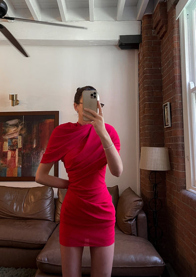 Kiri - Asymmetrical Pleated Mini Dress