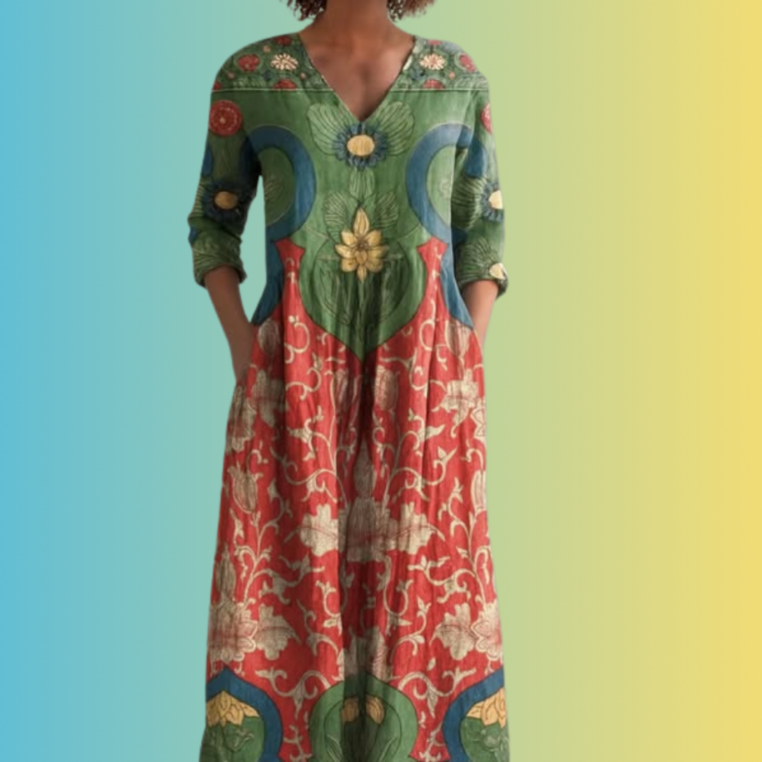 Angelina | Boho summer midi dress