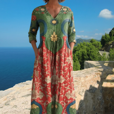 Angelina | Boho summer midi dress