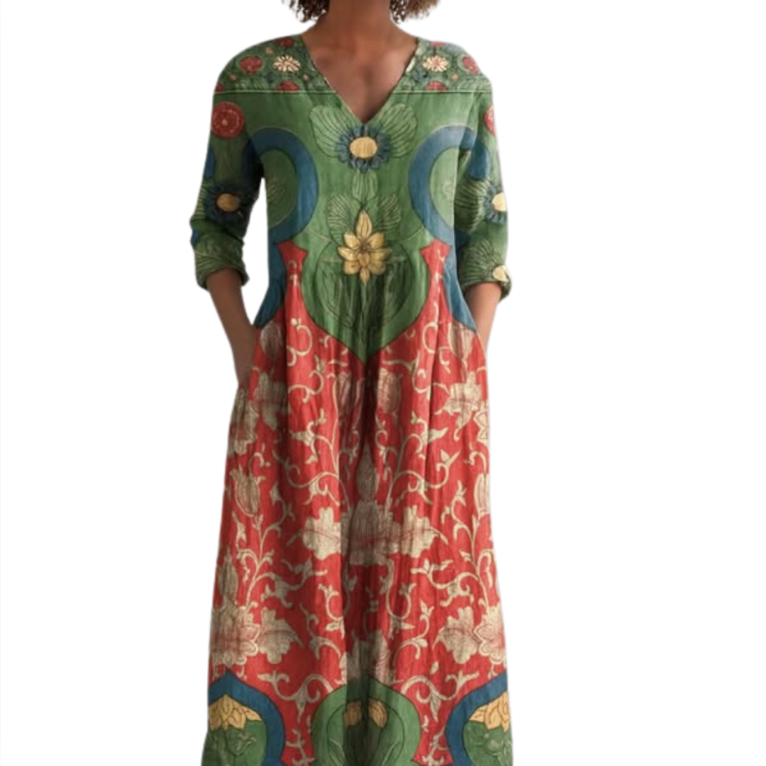 Angelina | Boho summer midi dress