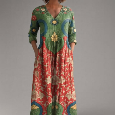 Angelina | Boho summer midi dress