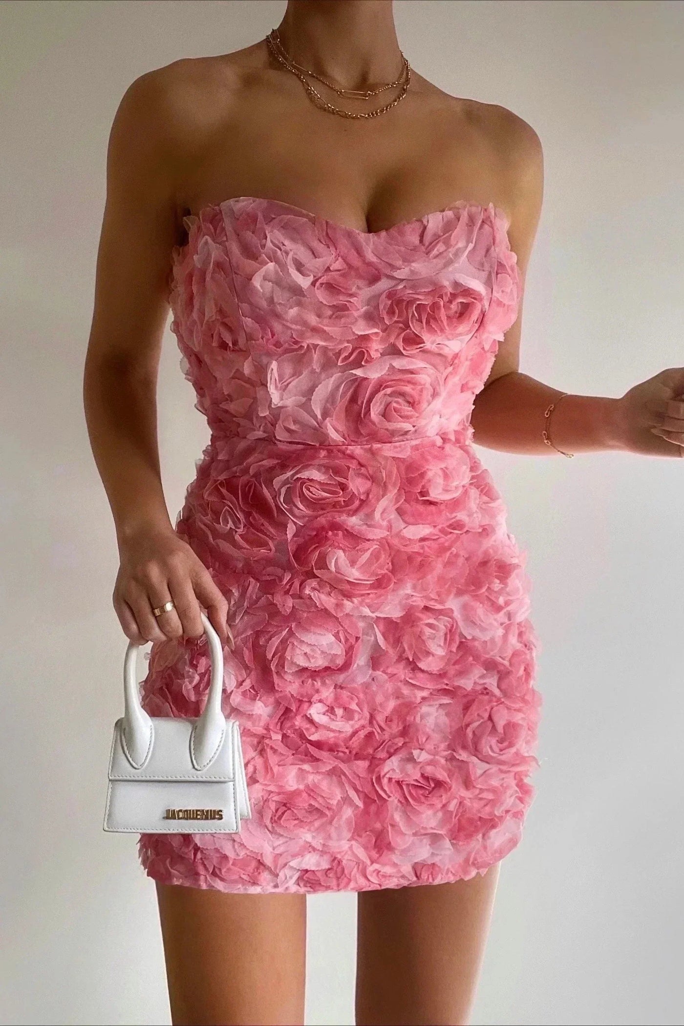Oceane | Strapless Rose Dress