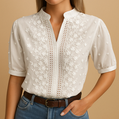 Elvira | Chic White Blouse for Women