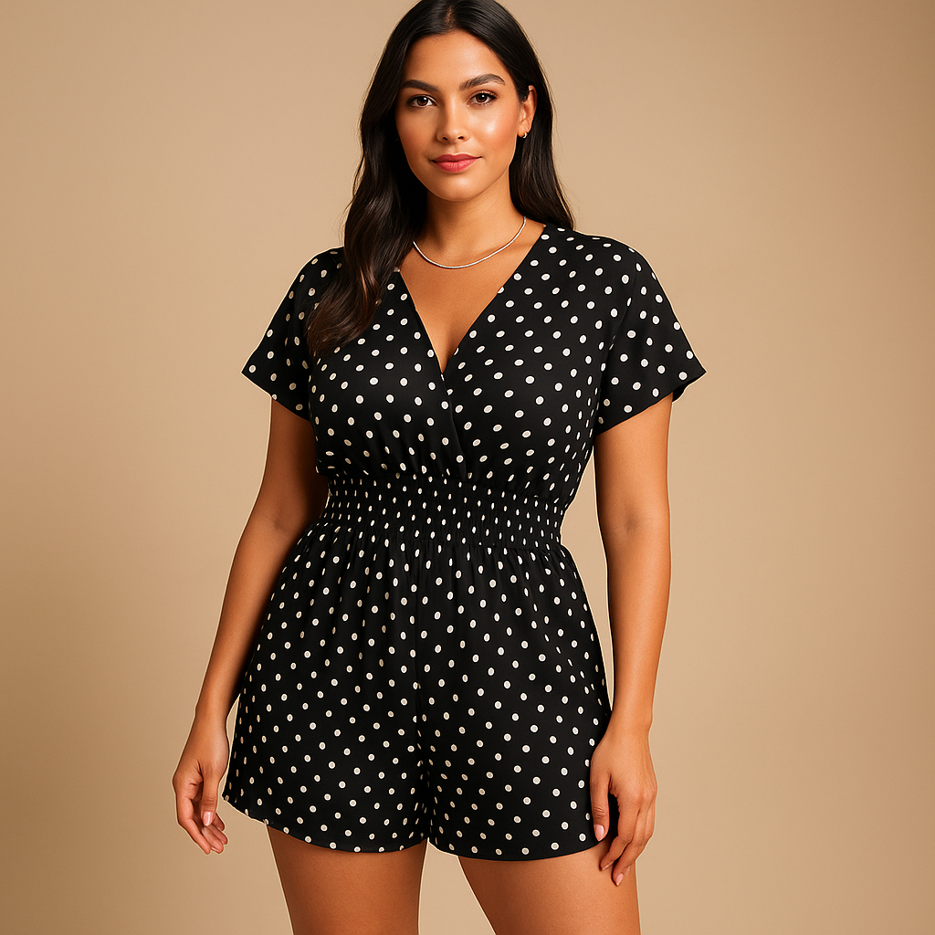 Womens' Polkadot Jumpsuit with Pockets | Nadine