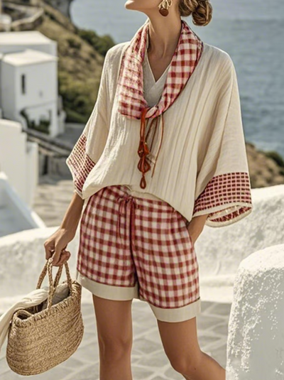 Isla™ | Gingham Lounge Set for Effortless Coastal Comfort