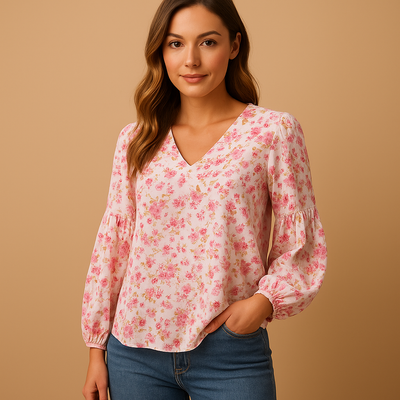 Mila | Women's Floral Print Summer Blouse