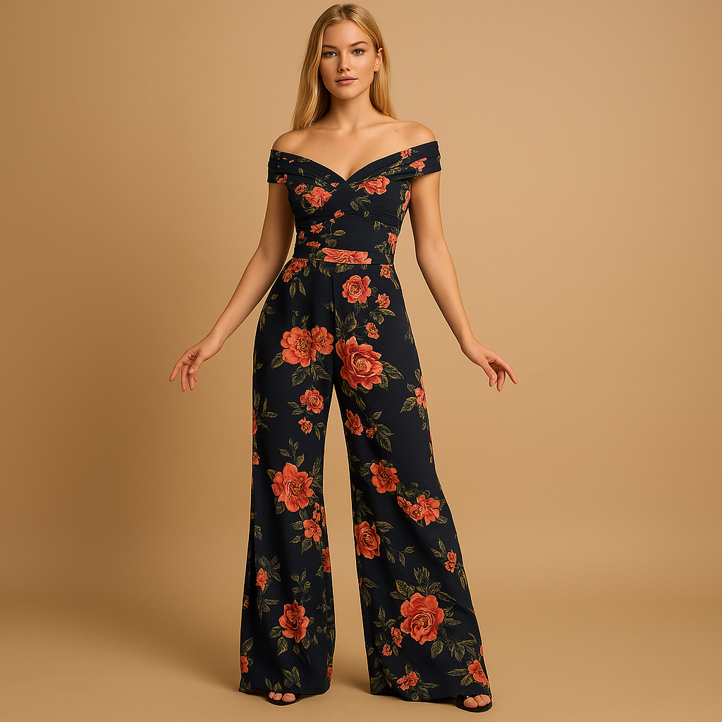 Juliette | Chic Off-Shoulder Floral Print Jumpsuit for Women