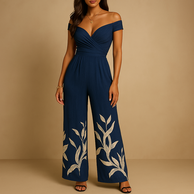 Juliette | Chic Off-Shoulder Floral Print Jumpsuit for Women