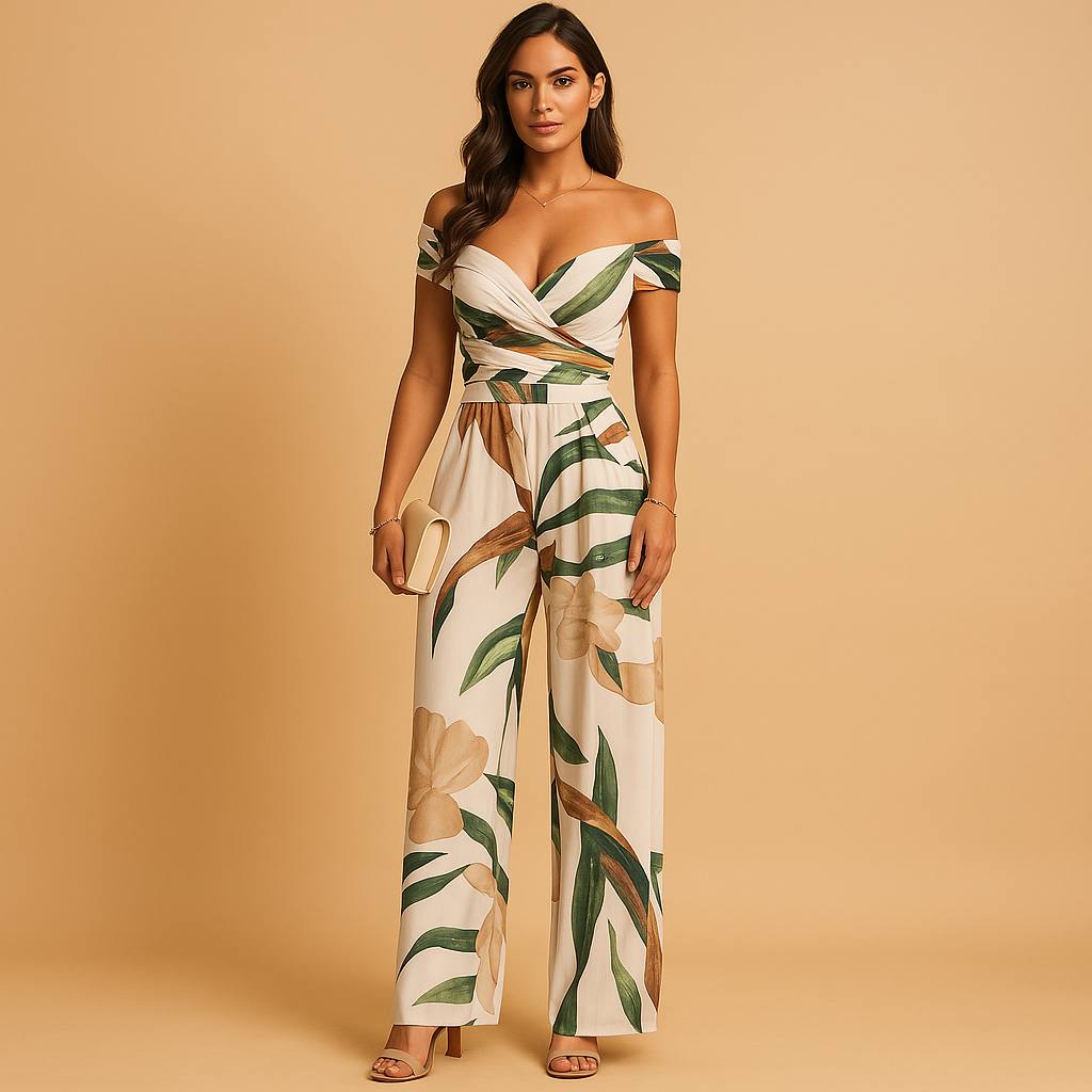 Juliette | Chic Off-Shoulder Floral Print Jumpsuit for Women