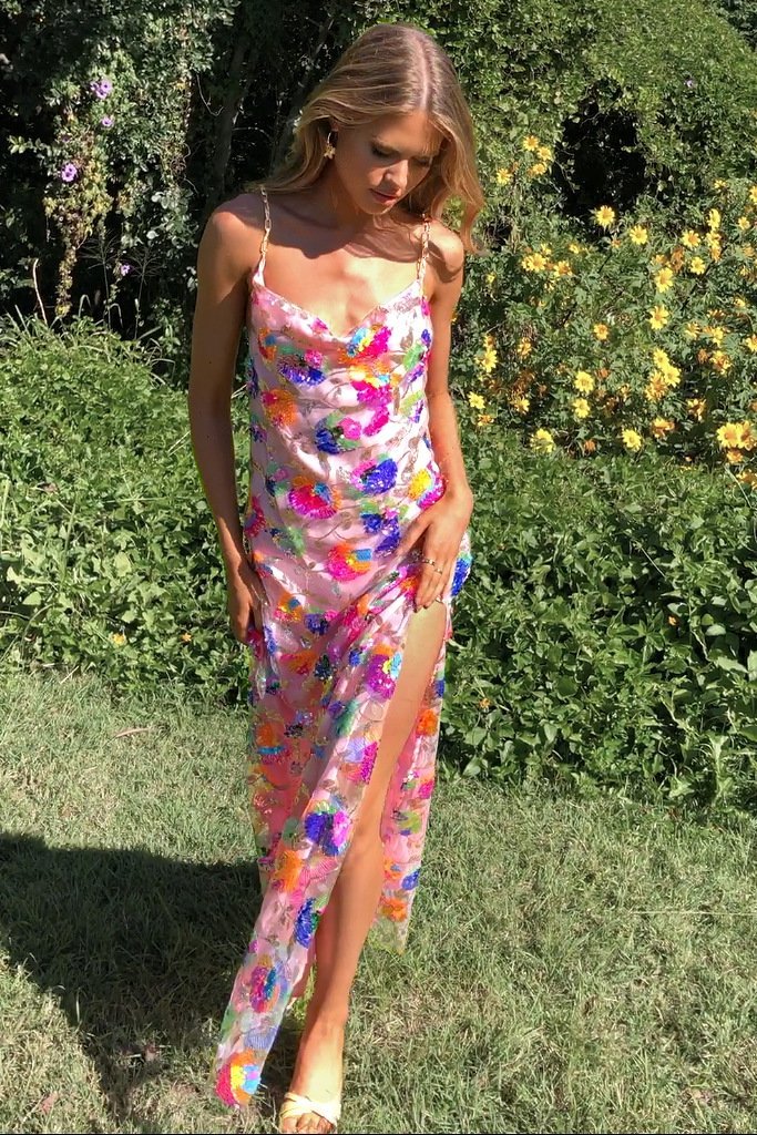 Helene | Floral Slit Dress