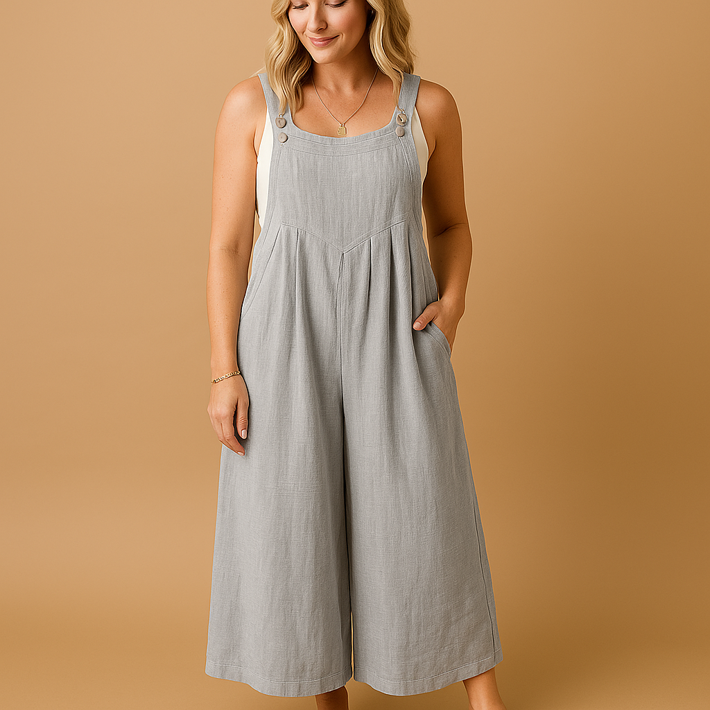 Alona Women's Lightweight Cotton Wide-Leg Jumpsuit