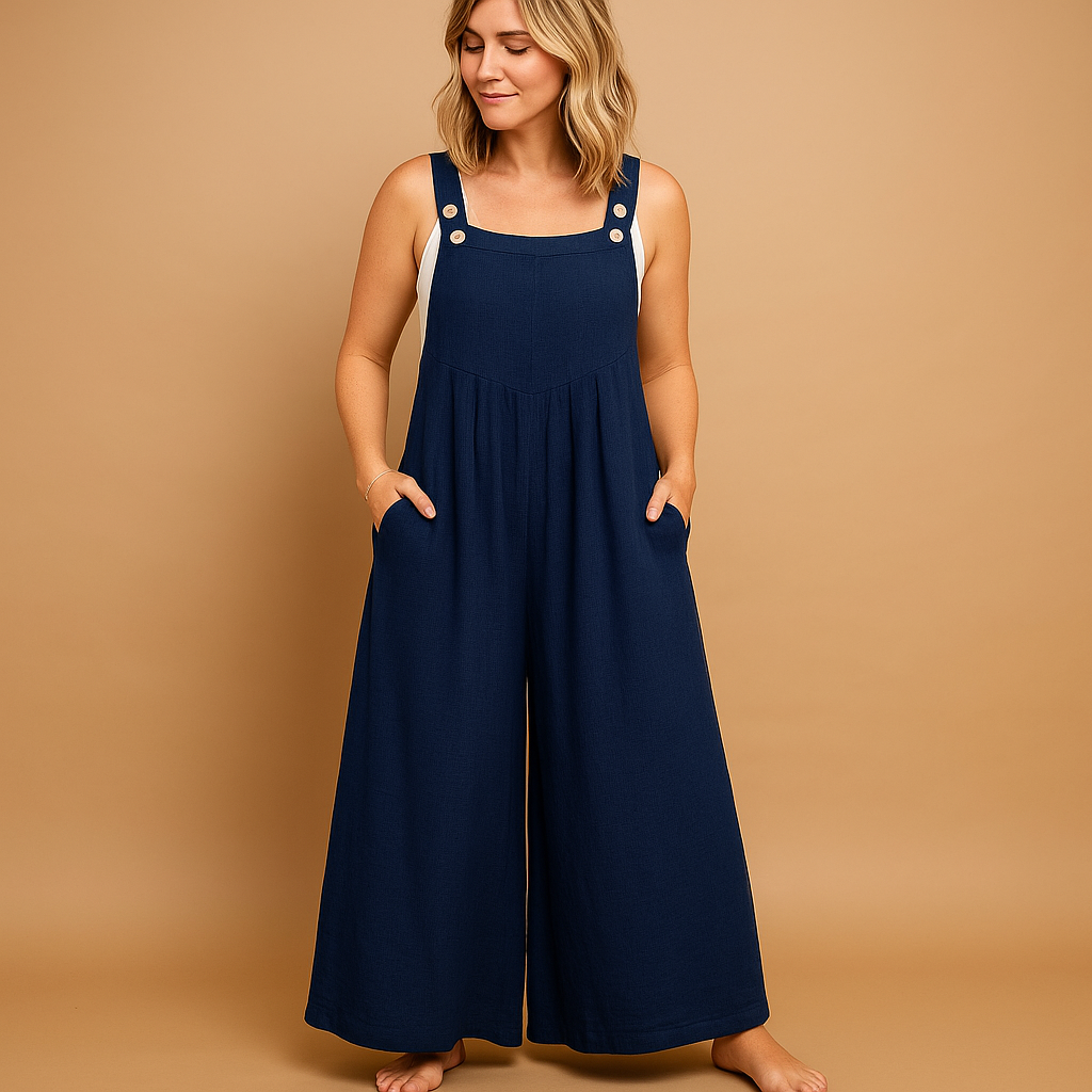 Alona Women's Lightweight Cotton Wide-Leg Jumpsuit