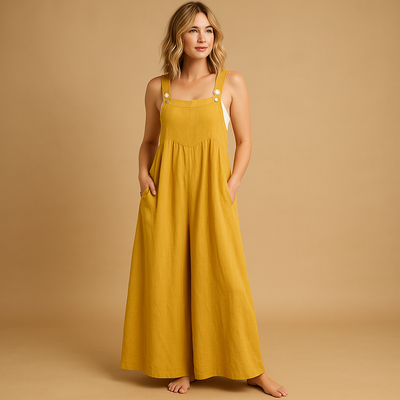 Alona Women's Lightweight Cotton Wide-Leg Jumpsuit