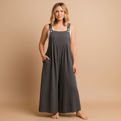 Alona Women's Lightweight Cotton Wide-Leg Jumpsuit